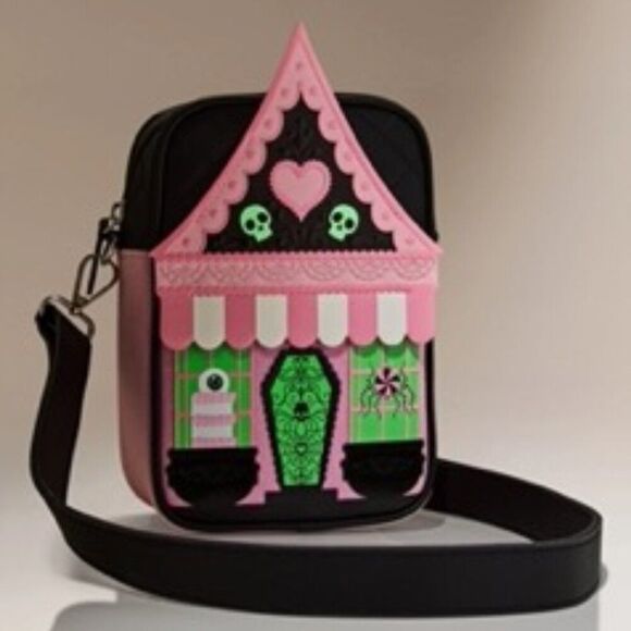 BBW Haunted House Crossbody Bag Detachable Strap Glow in the Dark New OOS - Picture 11 of 11